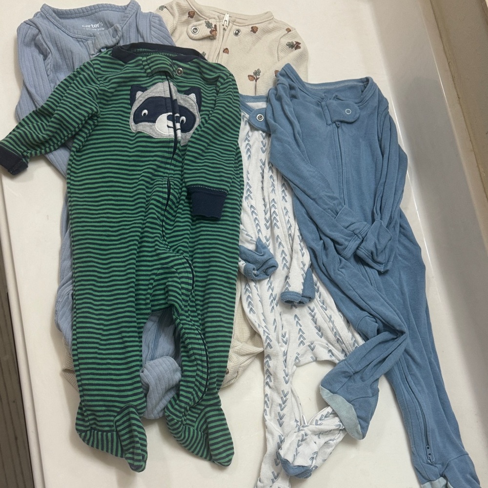 Bundle baby boy 5 pijamas 4 with 2 Way zipper